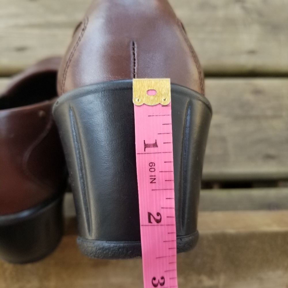 Dansko Vintage Y2K Kiltie Fringe Buckle Stud Brown Leather Platform Loafer 40 - Picture 4 of 10